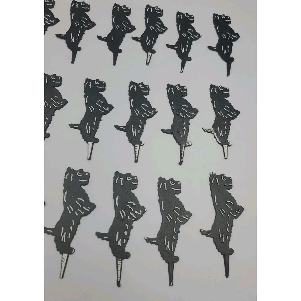 Huge Lot Of 31 Vintage Scottie Dog Cupcake Picks Black And White